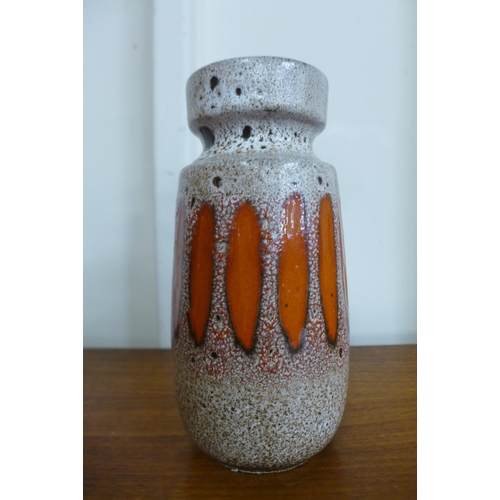 95 - A West German 242-22 Scheurich Keramik white and orange fat lave glazed vase