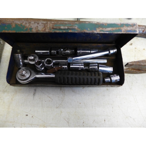 2043 - Cantilever tool socket set, crow bar and qty. of tools