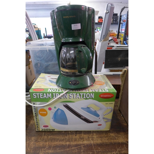 2079 - Startec steam iron station and Morphy Richards coffee maker