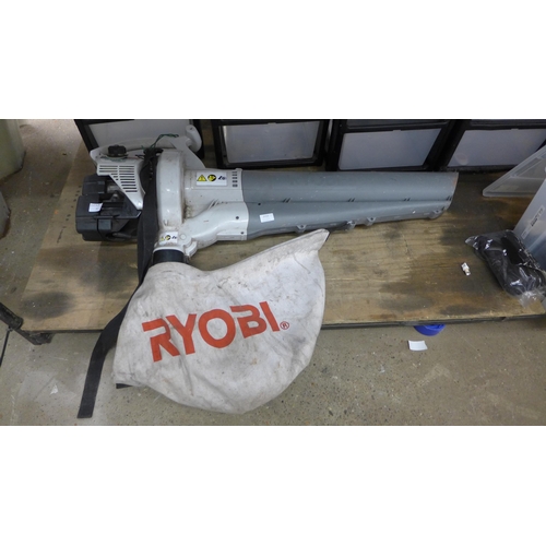 2113 - Ryobi mulching blower vacuum - W but engine needs service/cleaning for optimal output