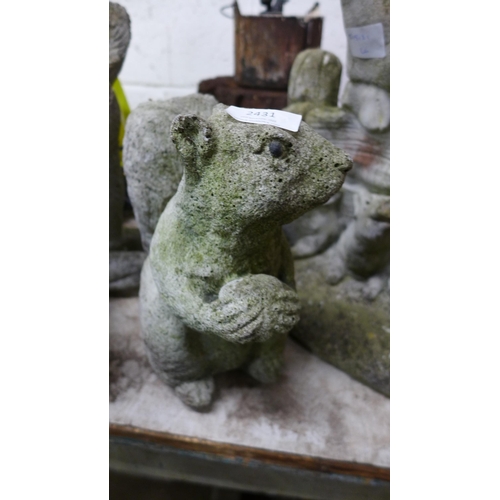 2431 - Pigs, deer and squirrel garden ornaments