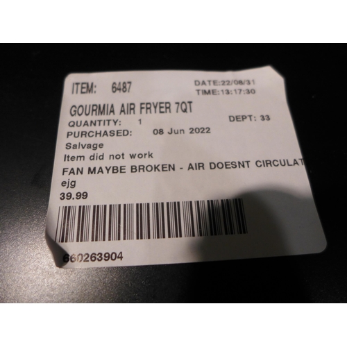 3009 - Gourmia Air Fryer (7QT) (273-114) * This lot is subject to VAT