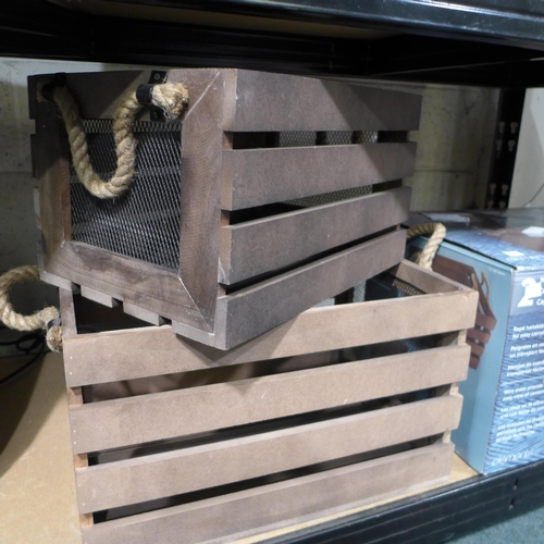 3012 - Set of Two Wood Nesting Crates (273-139) * This lot is subject to VAT