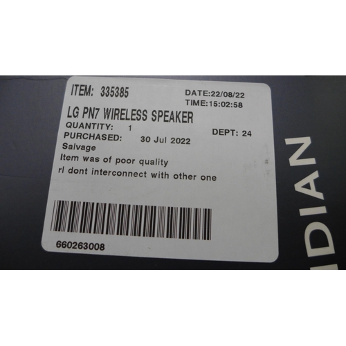 3066 - LG XBoom Go PN7 Wireless Speaker, original RRP £114.99 + VAT (273-58) * This lot is subject to VAT