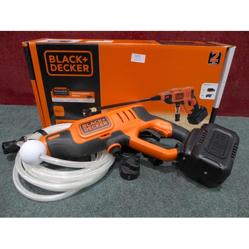 3073 - Black & Decker cordless 18V Pressure Washer    (276-183)  * This lot is subject to vat