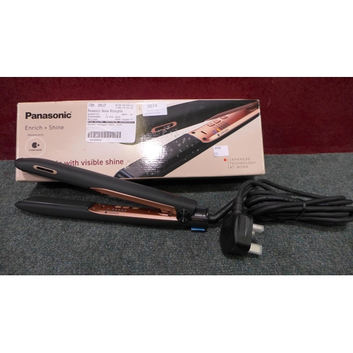 3074 - Panasonic Hair Straighteners - NANOE ROSE GOLD EH-HS99    (276-164)  * This lot is subject to vat