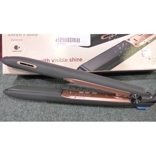 3074 - Panasonic Hair Straighteners - NANOE ROSE GOLD EH-HS99    (276-164)  * This lot is subject to vat