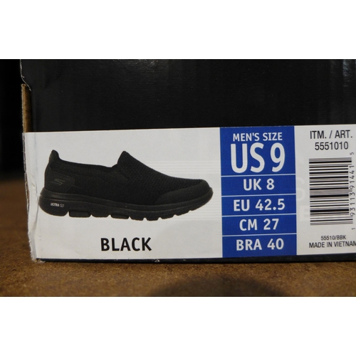 3113 - Pair of men's Ultra Go, black Skechers, UK size 8 with Box * this lot is subject to VAT