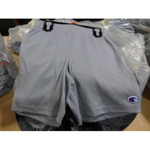 3171 - Bag of boy's Champion shorts - concrete and black - all size medium * this lot is subject to VAT