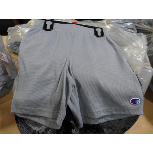 3173 - Bag of boy's Champion shorts - concrete and black - all size medium * this lot is subject to VAT