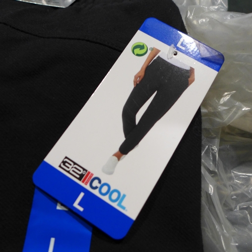 3183 - Bag of women's 32° Cool black joggers, all size L - 10 per lot * this lot is subject to VAT