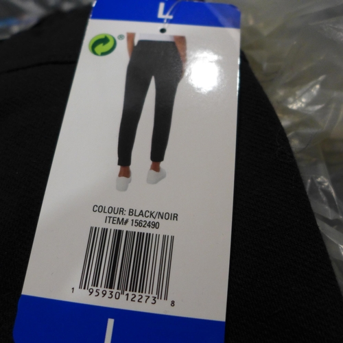 3183 - Bag of women's 32° Cool black joggers, all size L - 10 per lot * this lot is subject to VAT