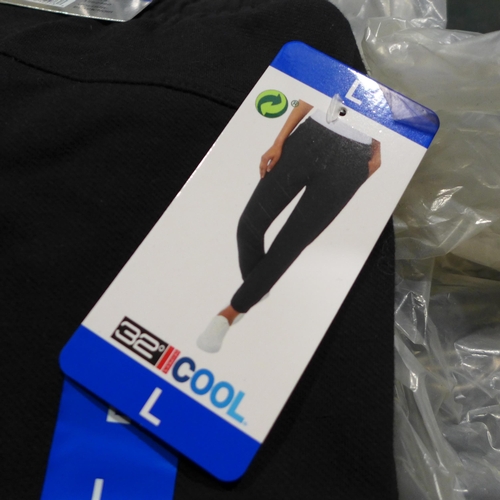 3184 - Bag of women's 32° Cool black joggers, all size L - 10 per lot * this lot is subject to VAT