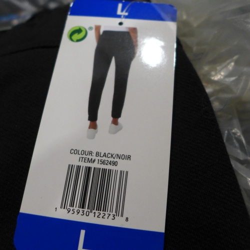 3184 - Bag of women's 32° Cool black joggers, all size L - 10 per lot * this lot is subject to VAT