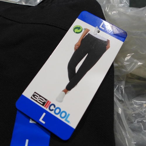 3185 - Bag of women's 32° Cool black joggers, all size L - 10 per lot * this lot is subject to VAT