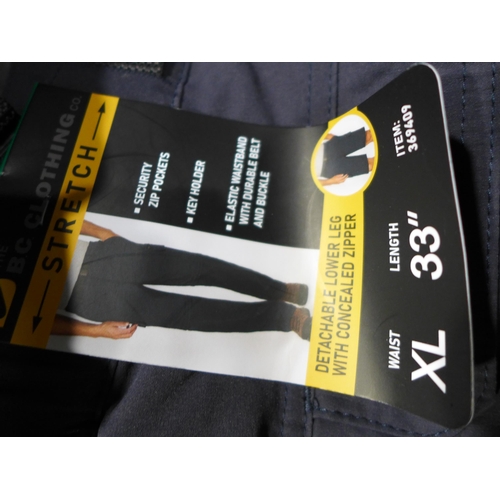 3187 - 12 Pairs of men's B.C. Clothing Work trousers with detachable lower legs - mixed sizes * this lot is... 