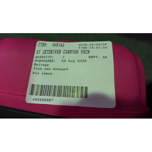 3264 - At Jetdriver 4 wheel spinner Carry on 55Cm Pink hard sided Case  (276-95)  * This lot is subject to ... 