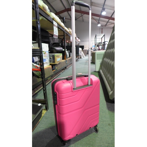 3264 - At Jetdriver 4 wheel spinner Carry on 55Cm Pink hard sided Case  (276-95)  * This lot is subject to ... 