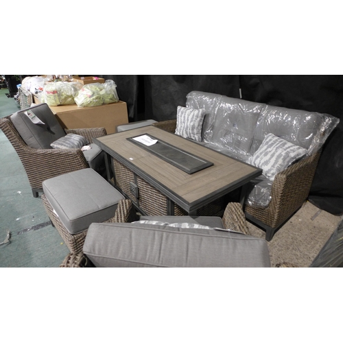 3287 - Agio Portland Woven Deep Seating Fire Set, original RRP £2749.99 + VAT (276-1) * This lot is subject... 