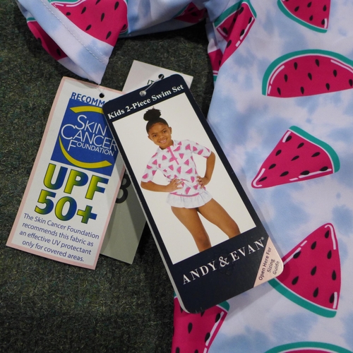 3314 - 10 Girl's Andy & Evan 2-piece swim sets - watermelon print - mixed size * this lot is subject to VAT