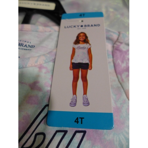 3341 - 8 Girls Lucky Brand shorts & T-shirt sets size 4 years * this lot is subject to VAT