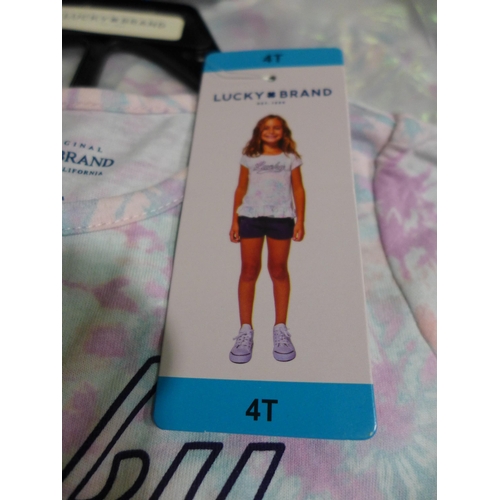 3343 - 10 Girls Lucky Brand shorts & T-shirt sets size 4 years * this lot is subject to VAT