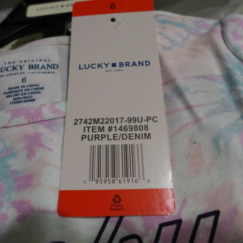 3347 - 10 Girls Lucky Brand shorts & T-shirt sets size 6 years * this lot is subject to VAT