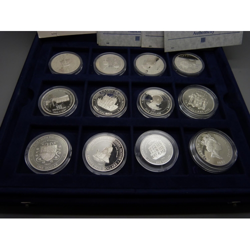 960 - The Royal Family sterling silver Commemorative Coin Collection, boxed (24)