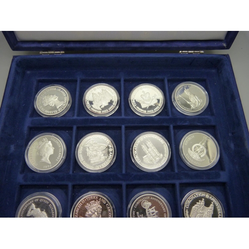 960 - The Royal Family sterling silver Commemorative Coin Collection, boxed (24)