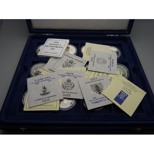 960 - The Royal Family sterling silver Commemorative Coin Collection, boxed (24)