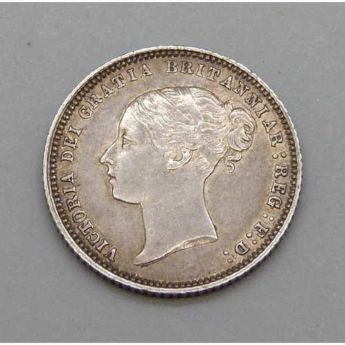 977 - A Victorian 1872 sixpence