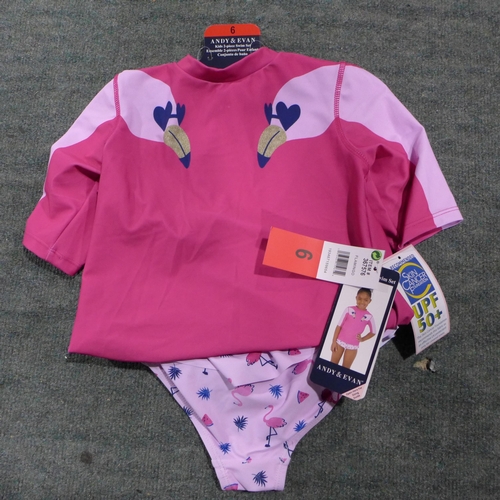 3399 - 20 Girl's Andy & Evan 2-piece swim sets - flamingo print - mixed size * this lot is subject to VAT