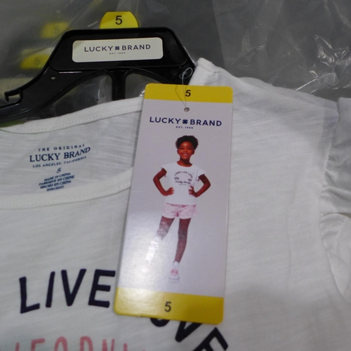 3405 - 8 Girls Lucky Brand shorts & T-shirt sets size 5 years * this lot is subject to VAT