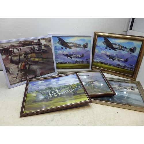 2233 - Six Michael Turner framed RAF/WWII art prints