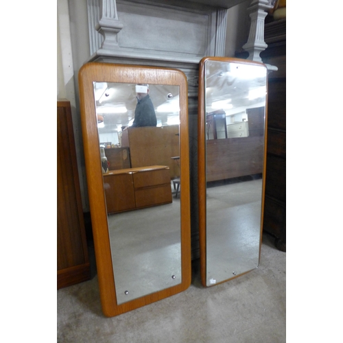 16 - Two teak framed mirrors