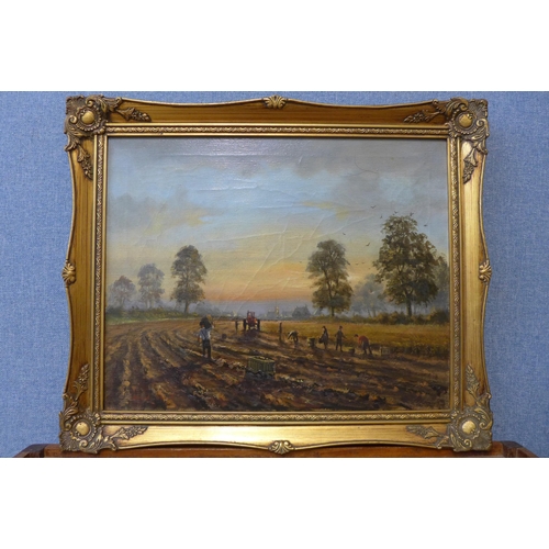 359 - David Short (b. 1940), farming landscape, oil on canvas, framed