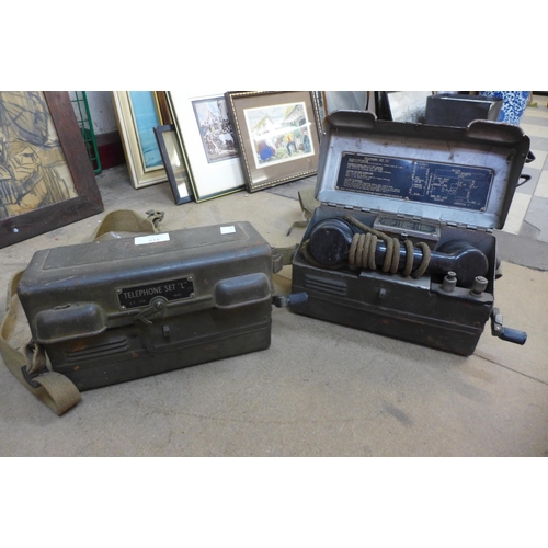 419 - A pair of WWII field telephones