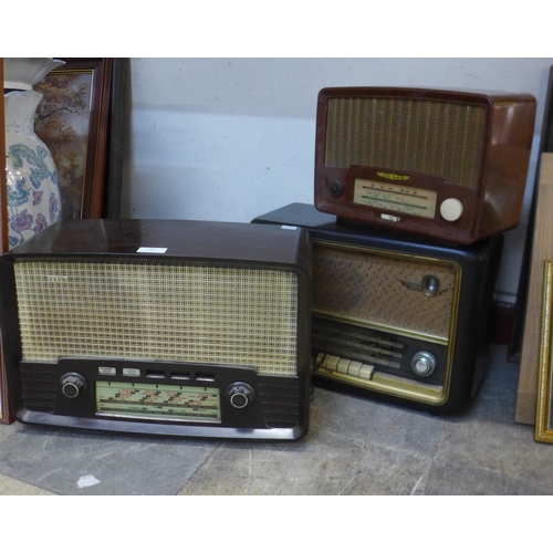 439 - A vintage Bush valve radio and two others