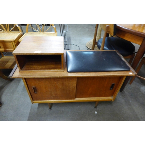 44 - A teak telephone seat