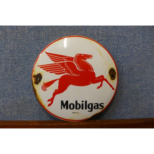 447 - A small Mobilgas enamelled advertising sign