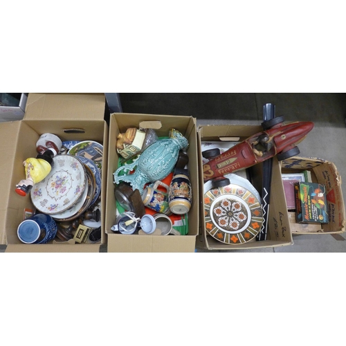 1207 - Four boxes of china and household items and children's toys **PLEASE NOTE THIS LOT IS NOT ELIGIBLE F... 