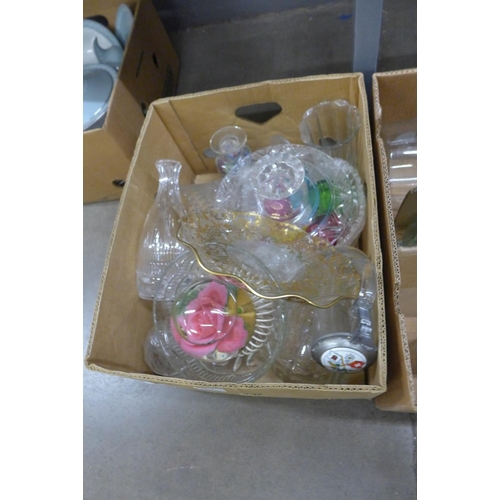 1213 - Three boxes of glass, demi-johns, Chemist bottles, etc. **PLEASE NOTE THIS LOT IS NOT ELIGIBLE FOR P... 