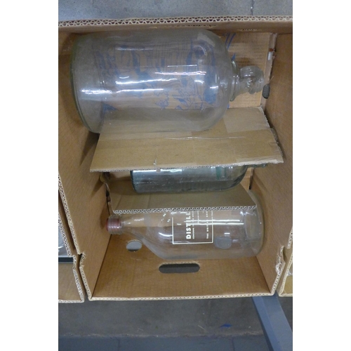 1213 - Three boxes of glass, demi-johns, Chemist bottles, etc. **PLEASE NOTE THIS LOT IS NOT ELIGIBLE FOR P... 