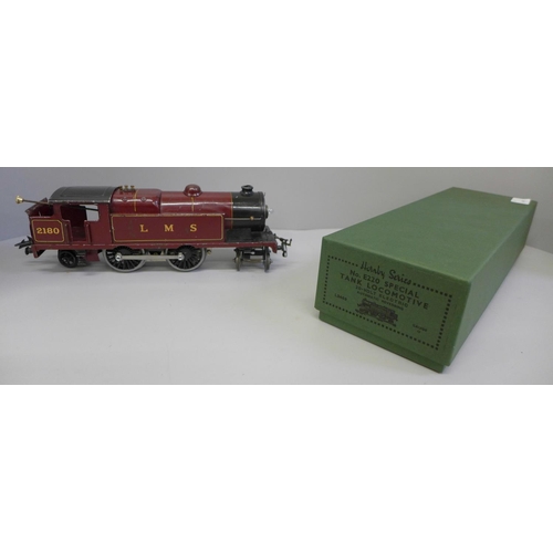 608 - Hornby 20v electric O gauge LMS 2180 4-4-2 tank locomotive in reproduction box