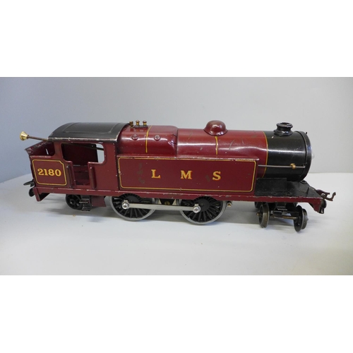 608 - Hornby 20v electric O gauge LMS 2180 4-4-2 tank locomotive in reproduction box