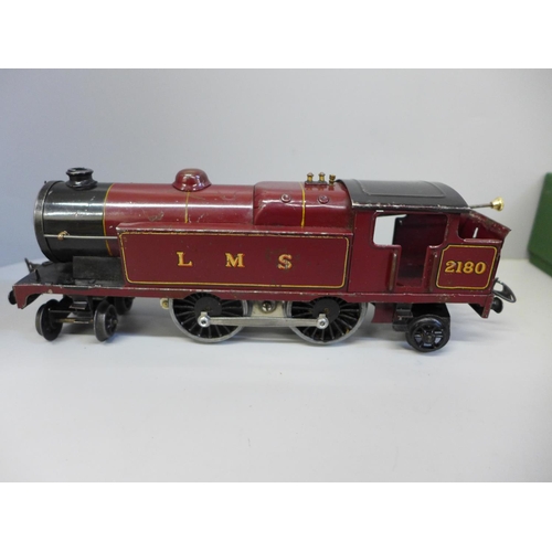 608 - Hornby 20v electric O gauge LMS 2180 4-4-2 tank locomotive in reproduction box