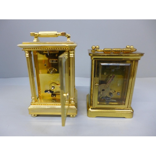 624 - One vintage and one modern carriage clock