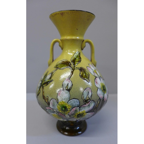 628 - A Linthorpe 1081 vase, 18.2cm tall