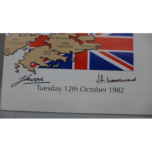 641A - A luncheon menu for The South Atlantic Task Force, signed by Margaret Thatcher, Jeremy Moore and Joh... 