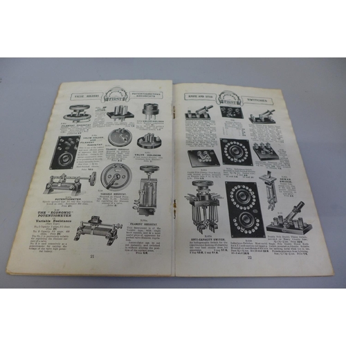 641B - A 1923 Economic Electric Company catalogue of crystal sets, wireless parts, etc.